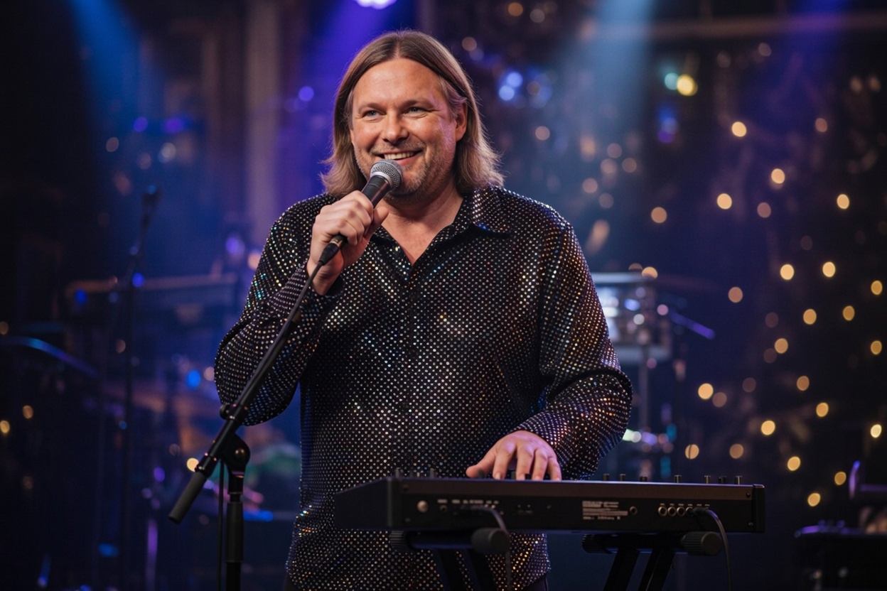 Mit Keyboard und Mikrofon